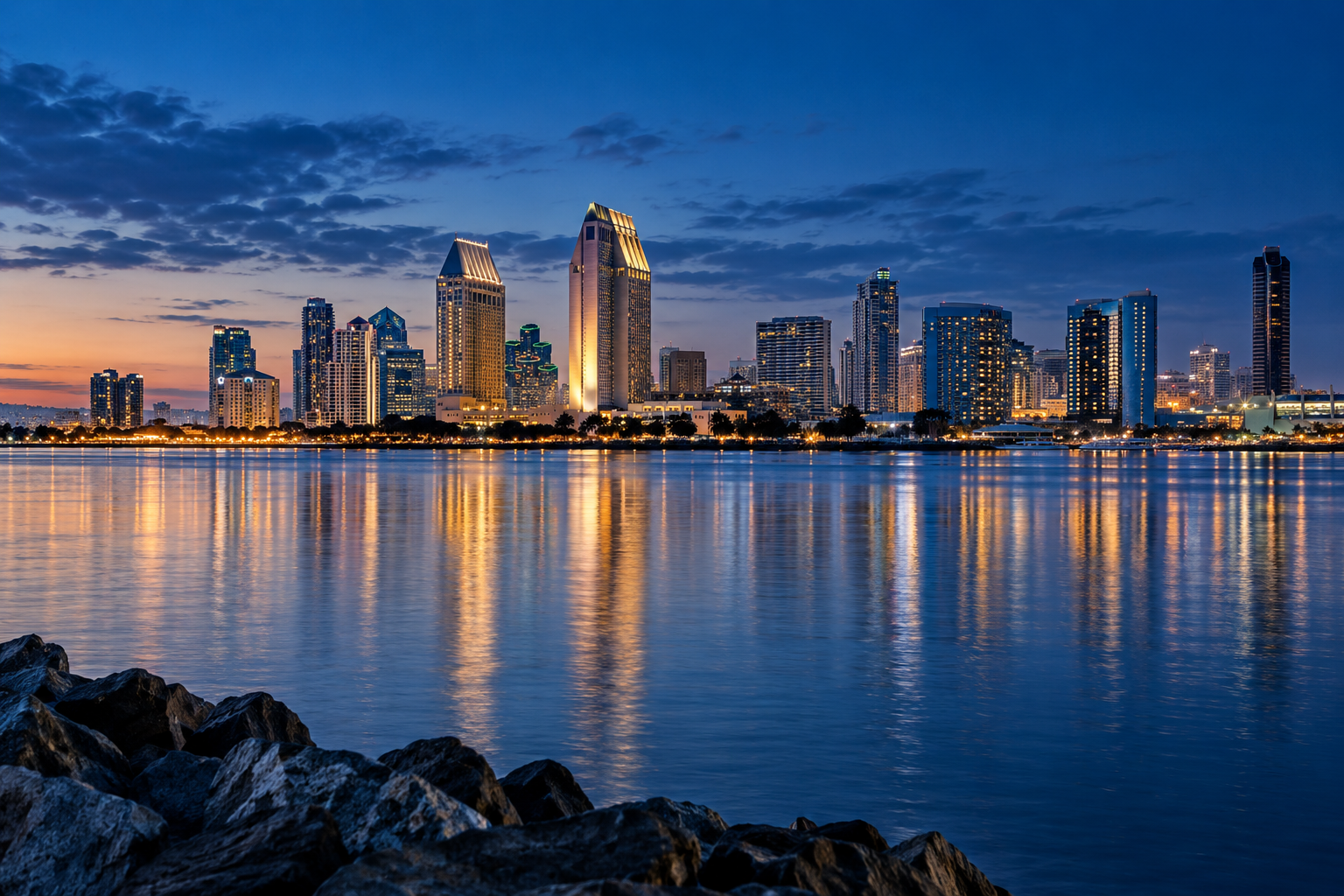 AI-generated illustrative view inspired by San Diego
